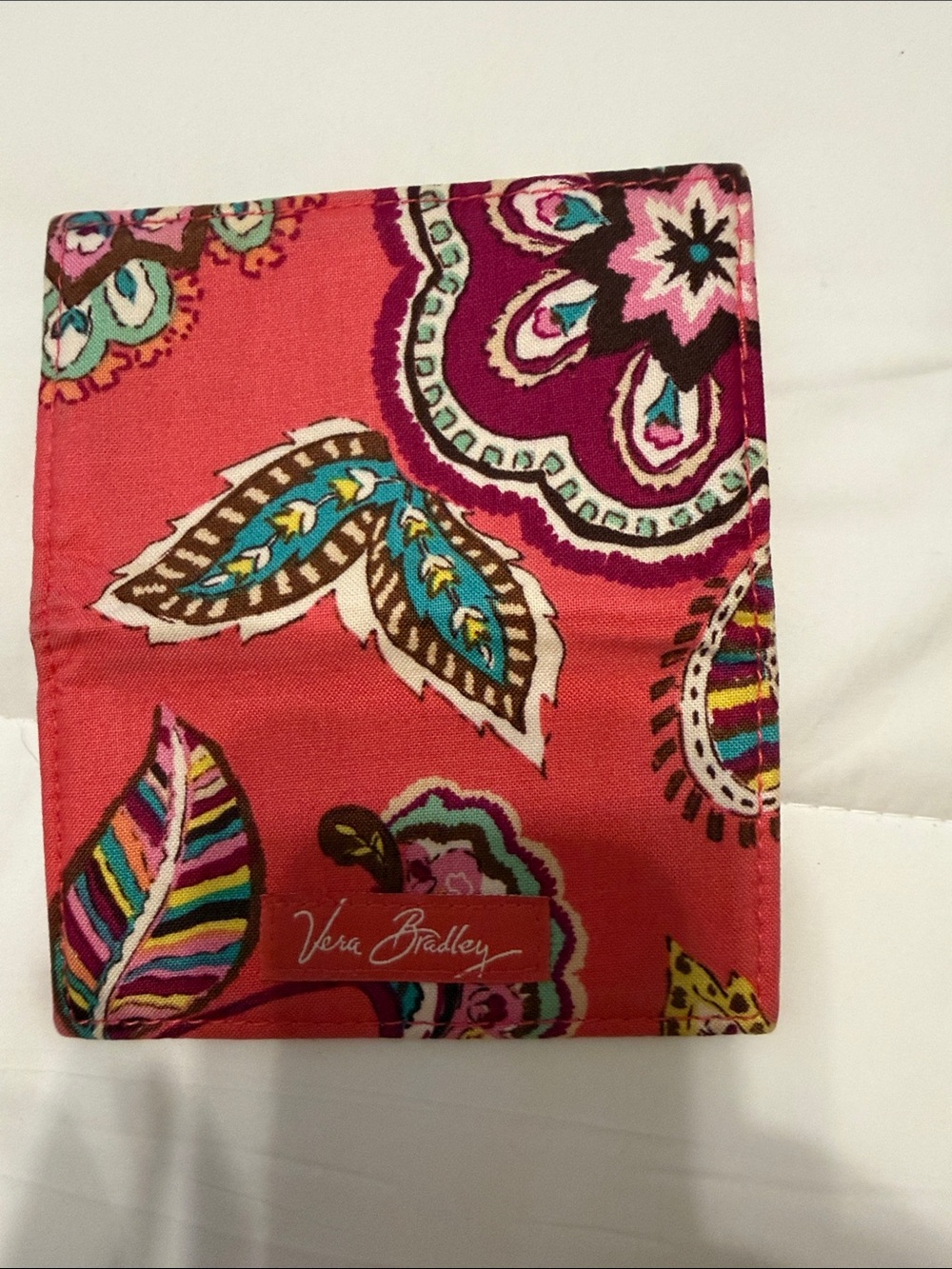 Vera Bradley Color Me Coral Paisley Card Holder RETIRED